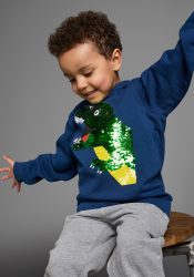 KIDSWORLD Kapuzensweatshirt »mit tollem Dino aus Wendepailletten«