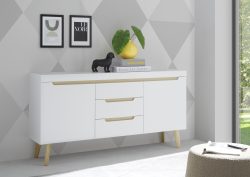 INOSIGN Sideboard »Torge, Anrichte, Kommode, Schubladenschrank«, (1 St.), abgeschrägte Füsse, drei Farben, Scandi Design, 160 cm breit