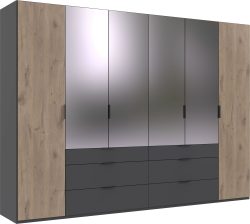Wimex Drehtürenschrank »Burgos by fresh to go«, mit extra grossen Schubladen, mit Spiegeltüren