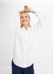 bonprix Langarmbluse »Oversize-Bluse aus reiner Baumwolle« Oversize-Bluse aus reiner Baumwolle