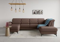 sit&more Wohnlandschaft »Sinatra«, optional mit Kopfteilverstellung und Armteilfunktion oder mit Kopfteilverstellung, Armteilfunktion, Bettfunktion und Stauraum, mattschwarze Metallfüsse