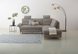 Home affaire Ecksofa »Westerland«, Federkern-Polsterung, wahlweise mit Bettfunktion, Bettkasten und Armlehnverstellung