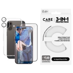CARE by PanzerGlass Displayschutzglas »3-in-1 Protection, Glass, Case, Lenscover« Displayschutzfolie, Schutzfolie, Bildschirmschutz, kratz- & stossfest