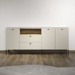 Places of Style Sideboard »San Pedro«, (1 St.), Anrichte mit Griffen und Füssen aus Metall - (B/T/H) 197/42/85 cm