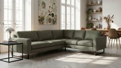 Places of Style Ecksofa »Pinto«, mit langem Schenkel, Keder und Metallfüssen
