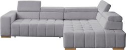exxpo - sofa fashion Ecksofa »Elianos, hoher Sitzkomfort, aufwendige Kreuzsteppung im Sitz, L-Form« Kopfteile & Sitztiefe verstellbar, mit Bettfunktion