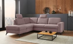 Places of Style Ecksofa »Lolland«, Wahlweise mit Bettfunktion und Stauraum, Federkern, auch mit abwischbarem Bezug