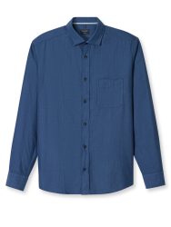 OLYMP Flanellhemd, casual, modern fit, Kentkragen, unifarben