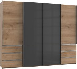 Fresh To Go Schwebetürenschrank »Level«, mit Glastüren und Synchronöffnung