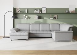 DOMO collection Wohnlandschaft »Franzi«, im XXL-Format, wahlweise mit Bettfunktion, Bettkasten und Kopfteilverstellung, frei im Raum stellbar