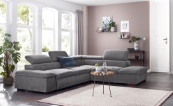 Home affaire Ecksofa »Alberto«, inklusive Kopfteilverstellung, mit Ottomanenabschluss