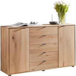 WIEMANN Kombikommode »Cardiff Sideboard, Wäscheschrank, teilmassiv Bianco-Eiche, Schubladen« Kommode 141x86x43 cm, braun, mit Dämpfung, MADE IN GERMANY, verschiedenen Ausführungen, inklusive Einlegeböden