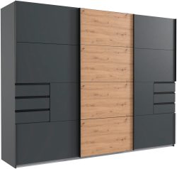Wimex Schwebetürenschrank »Bangkok«, Kleiderschrank 3-türig, 270cm breit, mit 6 praktischen Aussenschubladen