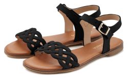 LASCANA Sandale, Sandalette, Sommerschuh aus Leder mit Cut-Outs und weicher Innensohle
