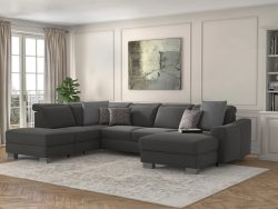 sit&more Wohnlandschaft »Durness«, mit Federkern und hochwertigen Edelstahlfüssen, wahlweise mit Kopfteilverstellung, optional mit Bettfunktion und Stauraum