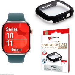 Displex Displayschutzglas »Smartwatch Glass All-In-One Protector Full Body« für Apple Watch Series 10 46 mm Displayschutzfolie, Schutzfolie, Bildschirmschutz, kratz- & stossfest