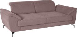 sit&more 2,5-Sitzer, 12 cm Fusshöhe, inklusive Sitztiefenverstellung, wahlweise Kopfteilverstellung, wahlweise in 2 unterschiedlichen Fussfarben