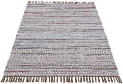 carpetfine Teppich »Kelim Chindi«, rechteckig, 6 mm Höhe, Flachgewebe Wendeteppich mit Fransen, Wohnzimmer