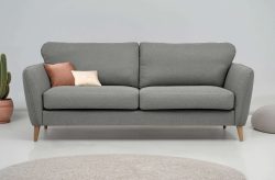 Home affaire 3-Sitzer »MARSEILLE 3er Sofa 206 cm, Cord, Flachgewebe, Struktur, Webstoff«, Massivholzbeine Eiche, Landhausstil, Wellenunterfederung