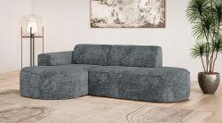 GOODproduct Ecksofa »ADELLA XL Design-Sofa mit Recamiere rechts/links, 263/159/76 cm« L-Form XL mit Wellenunterfederung, runde Form, auch in Cord