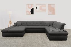DOMO collection Wohnlandschaft »Moric U-Form auch in Cord«, im XXL-Format, wahlweise mit Bettfunktion und Armlehnenverstellung