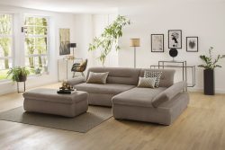 my home Ecksofa »Avesa«, Wahlweise mit Armteilvertsellung und Bettfunktion, B/T/H: 300/172/80 cm