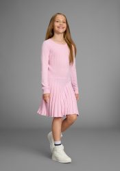 KangaROOS Strickkleid »Strickkleid mit Faltenrock«, Niedliches Strickkleid mit Zopfmuster