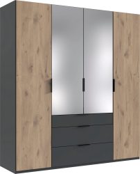 Wimex Drehtürenschrank »Burgos by fresh to go«, mit extra grossen Schubladen, mit Spiegeltüren