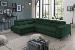 exxpo - sofa fashion Ecksofa, Steppung im Sitzbereich, Wahlweise mit Bettfunktion und Bettkasten, inklusive 5 verstellbaren Kopfstützen