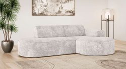 GOODproduct Ecksofa »ADELLA XL Design-Sofa mit Recamiere rechts/links, 263/159/76 cm« L-Form XL mit Wellenunterfederung, runde Form, auch in Cord