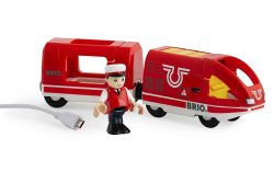 Brio Eisenbahn AKKU-REISEZUG 4-teilig in rot