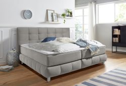 andas Boxspringbett »Salo XXL«, in Samtoptik oder Struktur, 6 Breiten in Überlänge 220cm, 4 Härtegrade
