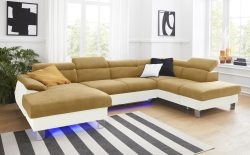 COTTA Wohnlandschaft »Komaris«, inklusive Kopfteilverstellung, wahlweise mit Bettfunktion und RGB-LED