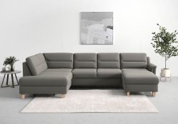 sit&more Wohnlandschaft »Farö«, inklusive Federkern, mit naturfarbenen Füssen, wahlweise mit Bettfunktion und Bettkasten