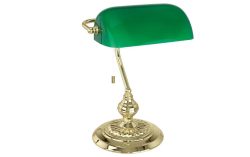 Eglo, Eglo Banker 90967 - Tischleuchte - 60 W - Messing/Grü - Eglo Banker 90967