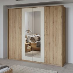 Home affaire Drehtürenschrank »Bitry, Wäscheschrank incl. kompletter Innenausstattung«, Kleiderschrank, verstellbare Einlegeböden 22 mm stark, tolle Holzoptik