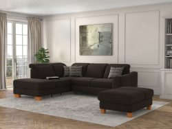 sit&more Ecksofa »Durness«, mit Federkern und hochwertigen Massivholzfüssen, wahlweise mit Kopfteilverstellung, Bettfunktion und Stauraum oder mit Bettfunktion und Bettkasten