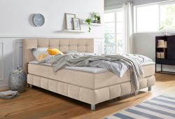 andas Boxspringbett »Salo XXL«, in Samtoptik oder Struktur, 6 Breiten in Überlänge 220cm, 4 Härtegrade