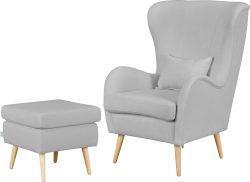 Guido Maria Kretschmer Home&Living Sessel »Salla«, wahlweise mit oder ohne Hocker, grosser Sessel: Masse B/T/H: 78/94/118 cm, Bezug auch in Luxus-Microfaser in Teddyfelloptik