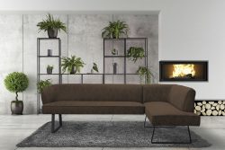 exxpo - sofa fashion Eckbank »Americano«, mit Keder und Metallfüssen, Bezug in verschiedenen Qualitäten, Frei im Raum stellbar