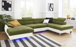 COTTA Wohnlandschaft »Komaris«, inklusive Kopfteilverstellung, wahlweise mit Bettfunktion und RGB-LED