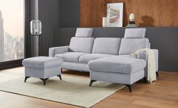 Places of Style Ecksofa »Lolland«, Wahlweise mit Bettfunktion und Bettkasten, Federkern, auch mit abwischbarem Bezug