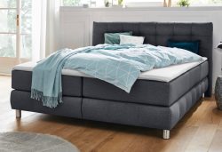 andas Boxspringbett »Salo XXL«, in Samtoptik oder Struktur, 6 Breiten in Überlänge 220cm, 4 Härtegrade