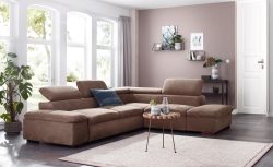 Home affaire Ecksofa »Alberto«, inklusive Kopfteilverstellung, mit Ottomanenabschluss