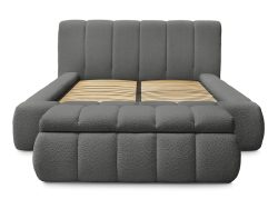 Kastenbett mit Bettkasten BOBOCHIC DENALI 180x200cm dunkelgrau