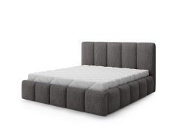 Bett ELTAP EDVIGE 140x200cm stoff / geflochten grau