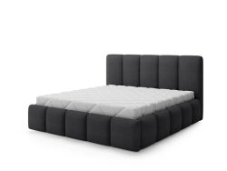 Bett ELTAP EDVIGE 140x200cm stoff / geflochten dunkelgrau