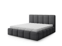 Bett ELTAP EDVIGE 160x200cm stoff / geflochten grau