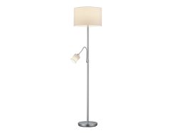 Stehlampe Hotel mit Leseleuchte, Schirm weiß