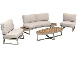 Garten-Set PEBBLE Massives Holz natürliches holz